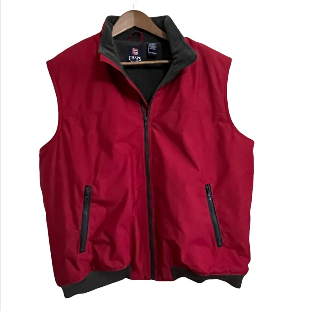 Chaps Vest Sleeveless Fleece Lined Red XXL